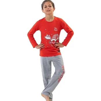 Chlapecké pyžamo Pyžamo pro kluky Merry Christmas Vánoční Sob 1F0775 červená 170-176-15-16-let