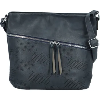 Trendy dámská koženková crossbody kabelka Rebecca, tmavě modrá