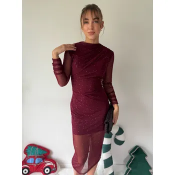 Dámské šaty Mishel Šaty Chille vínová Velikost: UNI