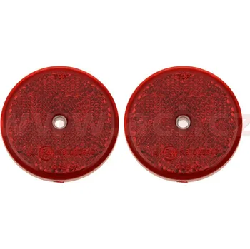 univerzální odrazka kulatá s otvorem pro uchycení, červená (průměr 50 mm) 2 ks