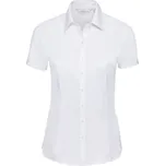 Russell Collection Halenka s krátkým rukávem, vzor rybí kost - XL white