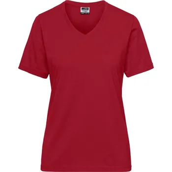 Dámské tričko James & Nicholson Dámské pracovní tričko z bio bavlny - Solid - 3XL red
