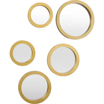 Zrcadlo Sada 5 kulatých zrcadel Gilded ve zlatém rámu dekorativních do předsíně