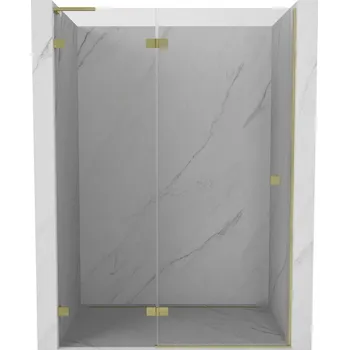 Sprchové dveře Sprchové dveře Mexen Lunar L s levými panty 135 cm, průhledné, kartáčované zlato - 834L-135-000-55-00-L