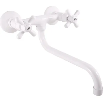 Vodovodní baterie MORAVA RETRO - Umyvadlová/dřezová baterie, Bílá lesklá MK101.0/22B, RAV Slezák