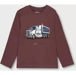 Chlapecké triko dlouhý rukáv s kamionem Mayoral 4085-22 hnědé