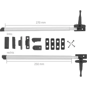 Příslušenství ke karavanu Náhradní okenní vzpěra MEKUWA o celkové délce 280 mm varianta sada pravá + levá