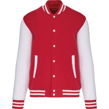 Dámská větrovka Kariban Unisex college bunda "Teddy" - L red/white