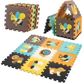 Pěnové puzzle na zem 30 x 30 x 1 cm 9 ks barevná zvířátka