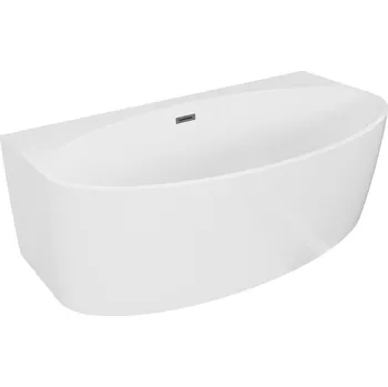 Vana Volně stojící závěsná vana Mexen Bruna 170 x 88 cm, lesklá bílá, přepad v barvě gun metal - 52731708800-95