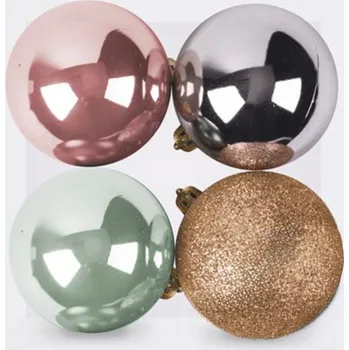 Vánoční dekorace MAGICHOME KOULE VÁNOCE, 4 ks, mix, 10 cm