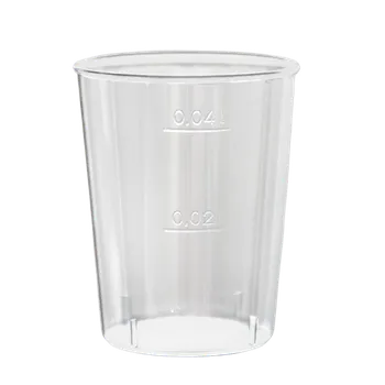 Plastový kelímek PS krystal 0,04 l na alkohol transparent (50ks)