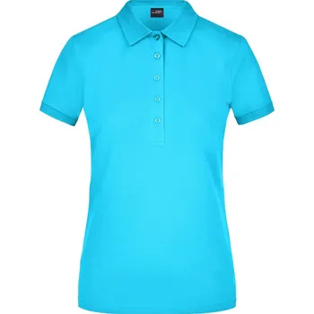 Dámské tričko James & Nicholson Dámské elastické piqué polo - L turquoise
