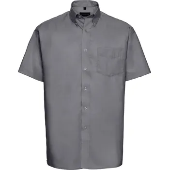 Pánská móda Russell Collection Košile Oxford s krátkým rukávem - 5XL silver