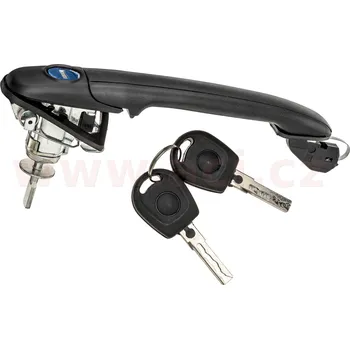 vnější klika př. dveří černá, s vložkou zámku a 2 klíči L