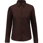 Kariban Popelínová halenka "Jessica" s dlouhým rukávem - XS brown
