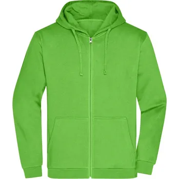 Pánská móda James & Nicholson Pánská mikina s kapucí - M lime green