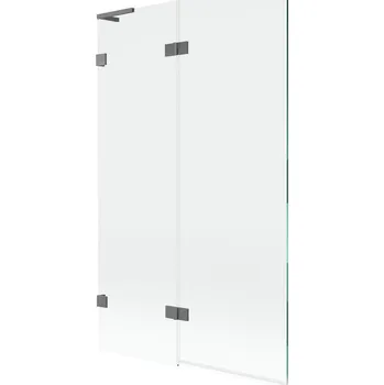 Vanová zástěna Mexen Lunar L vanová zástěna se 2 křídly, levá, 110 x 150 cm, průhledná, stříbrná - 897L-110-100-95-00-L