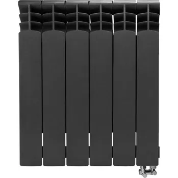 Radiátor Deskový HLINÍKOVÝ radiátor G500F 9-segmentový GRAPHITE PRAVÉ rohové připojení (SADA) e41509