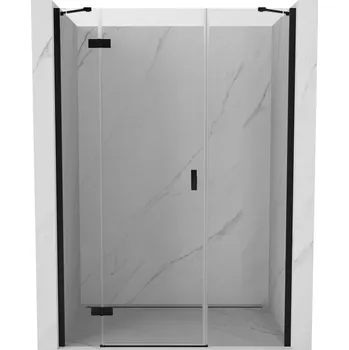 Sprchové dveře Sprchové dveře Mexen Mist-H s levými panty 130 cm, průhledné, černé - 8A5-130-001-70-00-L