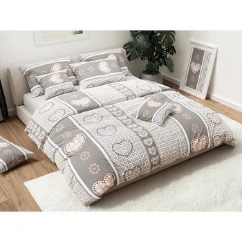Povlečení Bavlněné povlečení HEART RETRO BLEND šedé Rozměr povlečení: 70 x 90 cm | 140 x 200 cm, 140x200 / 70x90 cm, 140x220 / 70x90 cm