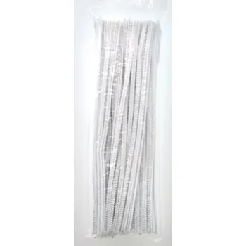 Chlupaté modelovací dráty 6x 300 mm 100 ks, bílé