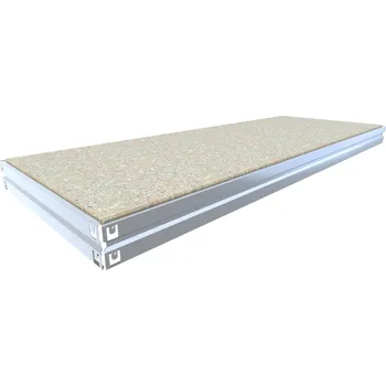 Dílenský regál Biedrax Samostatné patro k velkému regálu Biedrax, 60 x 240 cm - pozink/JSD 15 mm, 300 kg/pol.