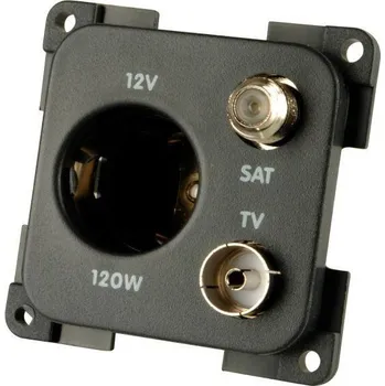 Příslušenství ke karavanu 12V zásuvka Inprojal s TV a SAT konektorem