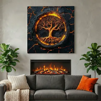 Obraz Obraz na plátně - Strom života Lava Grande FeelHappy.cz Velikost obrazu (šířka x výška): 120 x 120 cm