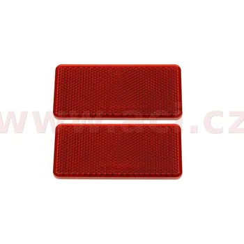 univerzální odrazka obdélník, samolepící, červená (94x44 mm) 2 ks