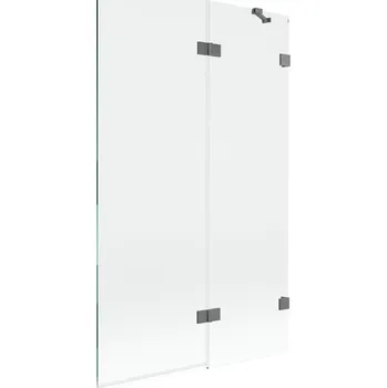 Vanová zástěna Vanová zástěna Mexen Lunar 2-křídlá pravá 110 x 150 cm, průhledná, stříbrná - 897-110-100-95-00-P