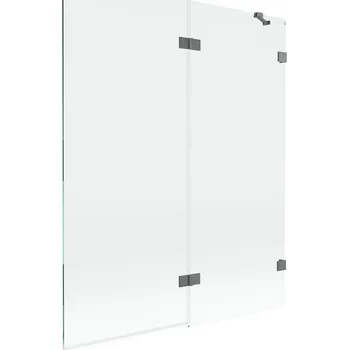 Vanová zástěna Vanová zástěna Mexen Lunar 2-křídlá pravá 140 x 150 cm, průhledná, stříbrná - 897-140-100-95-00-P