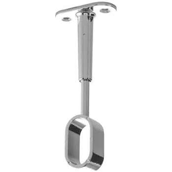 Oválný držák šatní tyče Oval 7 otevřený 30 x 15 mm, zamak chrom