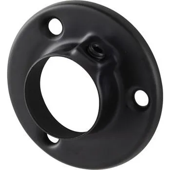 Nábytkové kování Uchycení šatní tyče jednodílné, 25 mm, ocel, černý lak