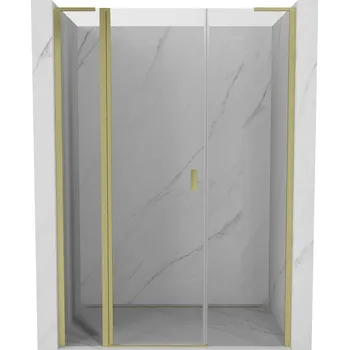 Sprchové dveře Sprchové dveře Mexen Mist L s otočnými dveřmi 135 cm, průhledné, kartáčované zlato - 8A4L-135-001-55-00