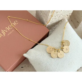 Náhrdelník Pozlacený náhrdelník AMELIA s ražbou iniciálů Délka řetízku: 41cm, Typ řetízku: Cable ( jednoduchý ) Ag 925/1000