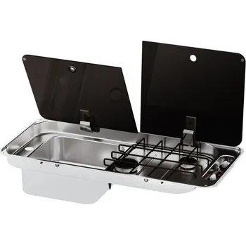 Příslušenství ke karavanu Kombinace dřezu a vařiče se samostatnými kryty Can FL150 varianta FL 1502 - dřez vlevo