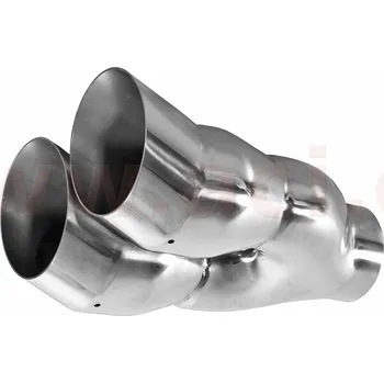 koncovka výfuku nerezová kulatá, DTM, vnitřní průměr 42-58 mm, koncovka 2x76 mm, délka 200 mm FENNO