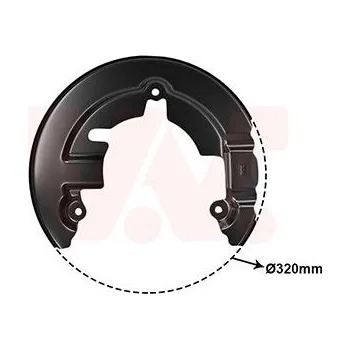 Brzdový kotouč Ochranný plech proti rozstřikování, brzdový kotouč VAN WEZEL 1968372