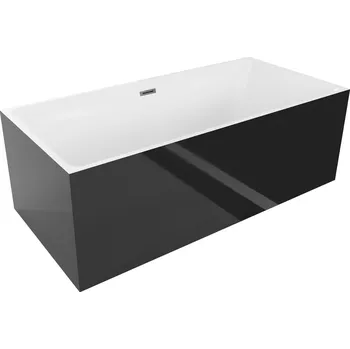 Vana Volně stojící vana Mexen Nita 170 x 80 cm, bílá/černá, přepad v barvě gun metal - 52091708075-95