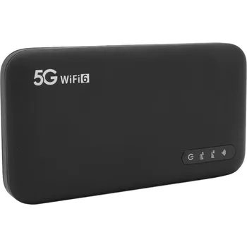 5G Mobilní Wi-Fi modem, hotspot pro SIM kartu, WIFI6 2,4 a 5,8Ghz, baterie 6100mAh, pro 16 zařízení, černý