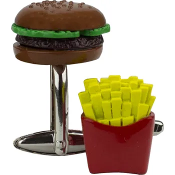 Manžetový knoflíček Manžetové knoflíčky hamburger a hranolky