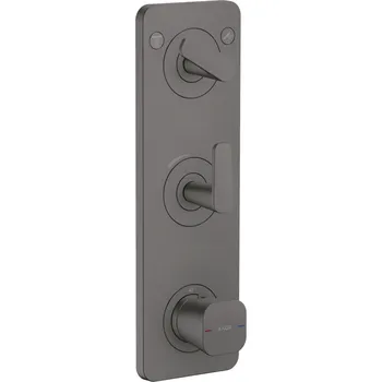 Vodovodní baterie Axor Citterio C - Podomítkový termostatický modul pro 2 spotřebiče, kartáčovaný černý chrom 49700340