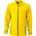 James & Nicholson Pánská strukturovaná fleecová bunda - L yellow/carbon