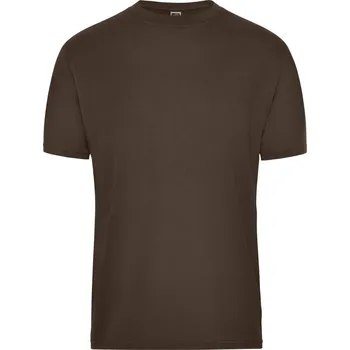 pracovní tričko James & Nicholson Pánské pracovní tričko z bio bavlny - Solid - 3XL brown