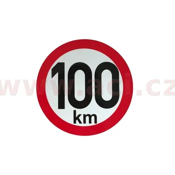 Samolepicí dekorace na vozidlo omezení rychlosti 100 km retroreflexní průměr 150 mm (na přívěsy)