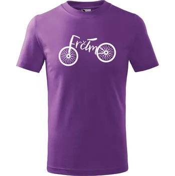 Dětské tričko s potiskem Frčím Velikost: 122/6 let, Barva trička: Fialová