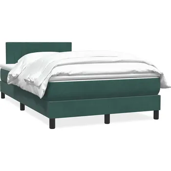 Postel vidaXL Box spring postel s matrací 120x220 cm samet [3316448] Barva: Tmavě zelená