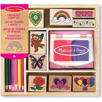 Dětské razítko Melissa & Doug dřevěná razítka s omyvatelnými barvami veselí přátelé