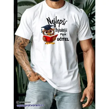 Dámské tričko Trička s potiskem Tričko s potiskem, NEJLEPŠÍ UČITEL, 1 ks zvolte VELIKOST textilu ZDE:: M- velikost typ Beagle